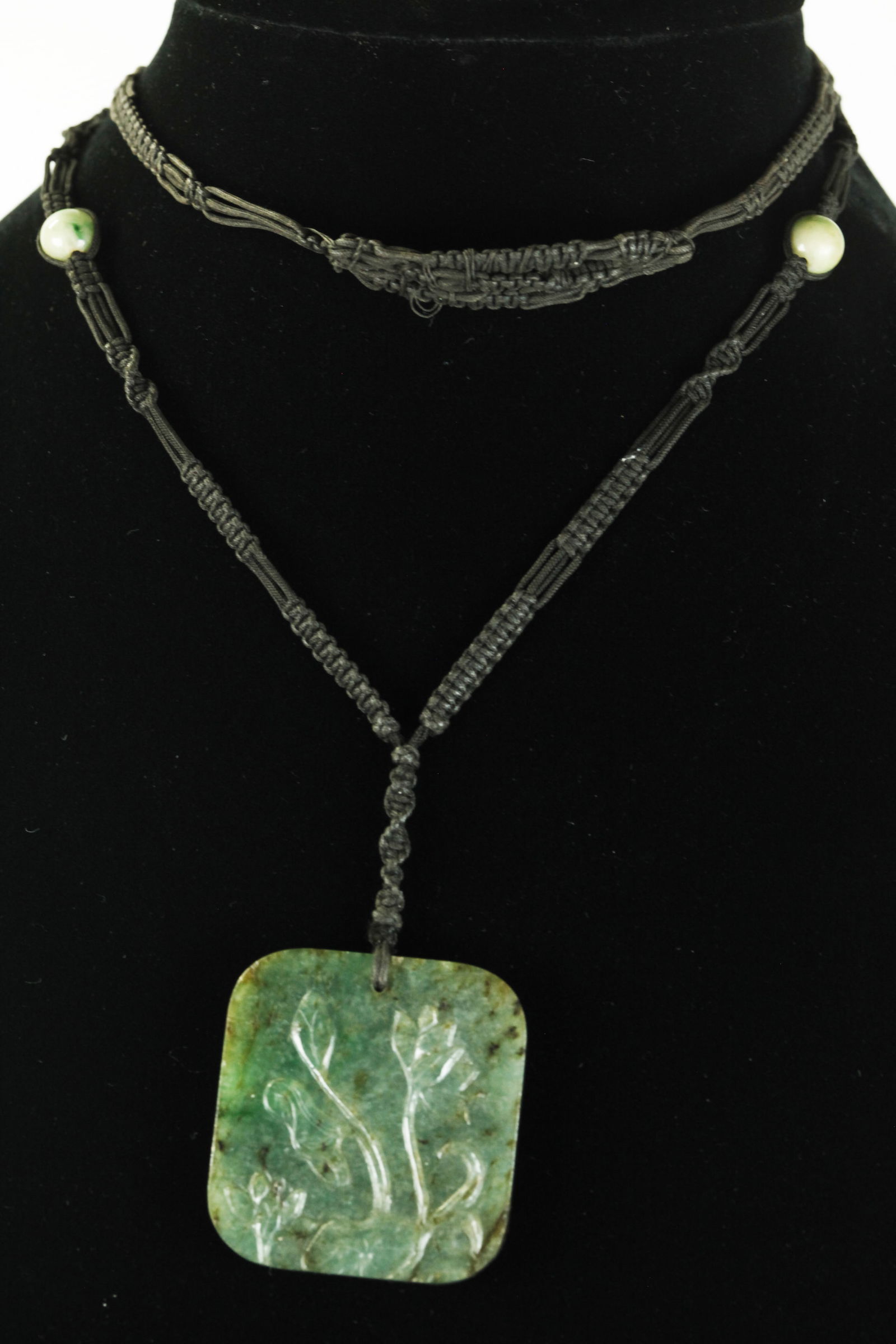 Chinese 19th C Translucent Green Jadeite Plaque (1 of 5)