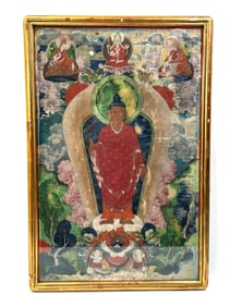 Tibetan 18th Century Thangka Standing Buddha