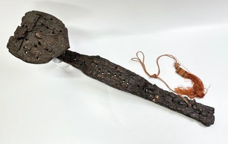 Lg Chinese Qing Chenxiang Wood Ruyi Scepter