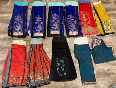 11 Chinese Qing Dynasty Embroidered Silk Clothing