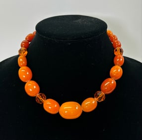 23 Antique Chinese Butterscotch Amber Beads