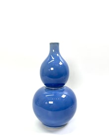 Chinese Claire de Lune Porcelain Double Gourd Vase