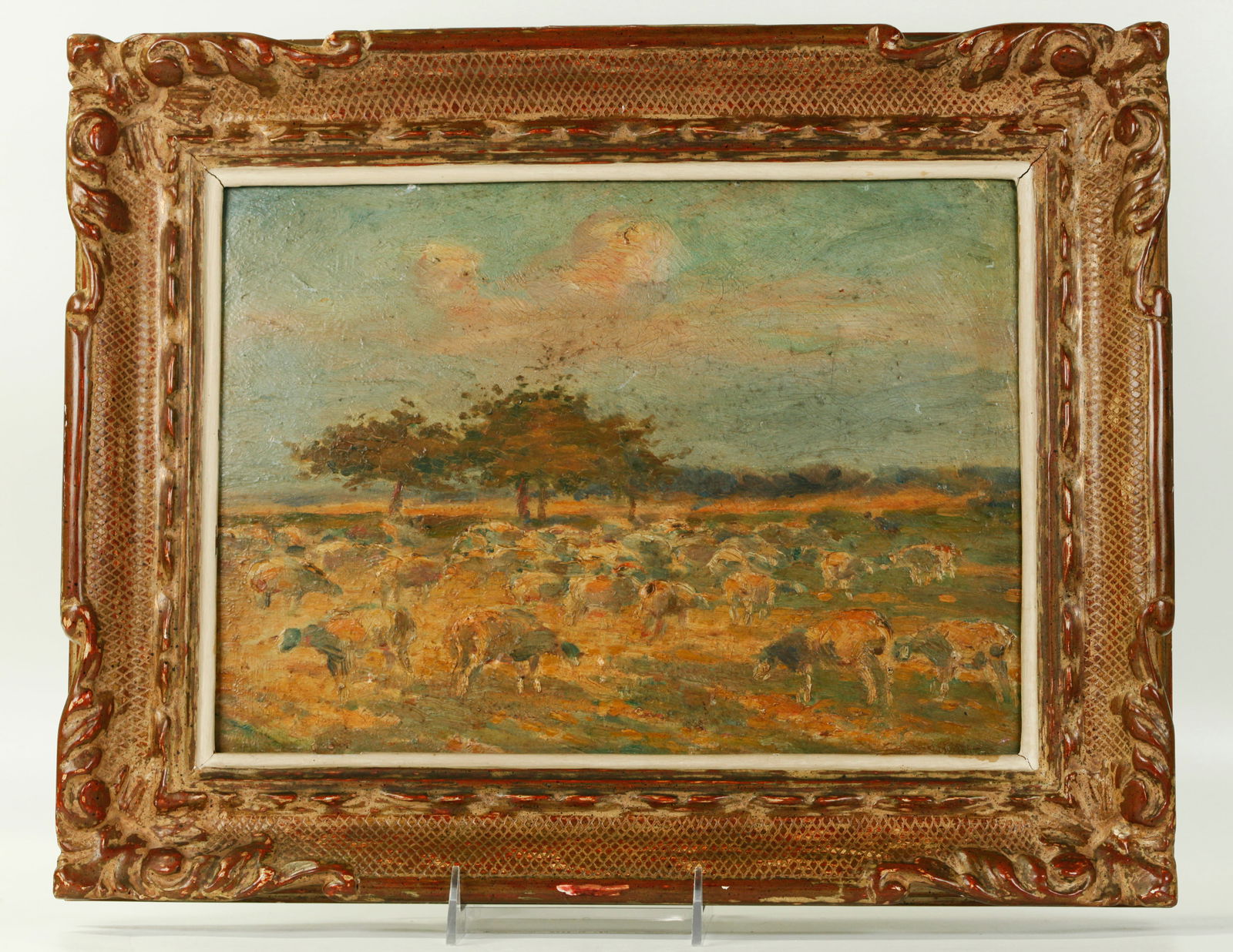 Felix Zeim Impressionist Oil Panel Cows Grazing (1 of 5)