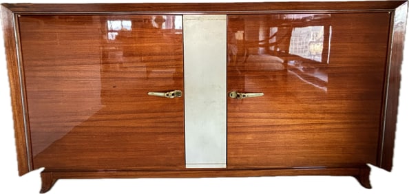 Fine Jules Leleu Signed 1940 Sideboard Cabinet