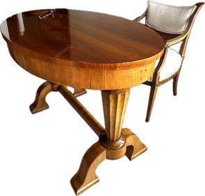 Danhauser Biedermeier Oval Desk & Italian Chair