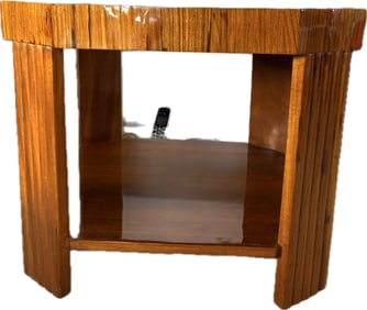 French 1930 Art Deco Parquetry Octagon Side Table