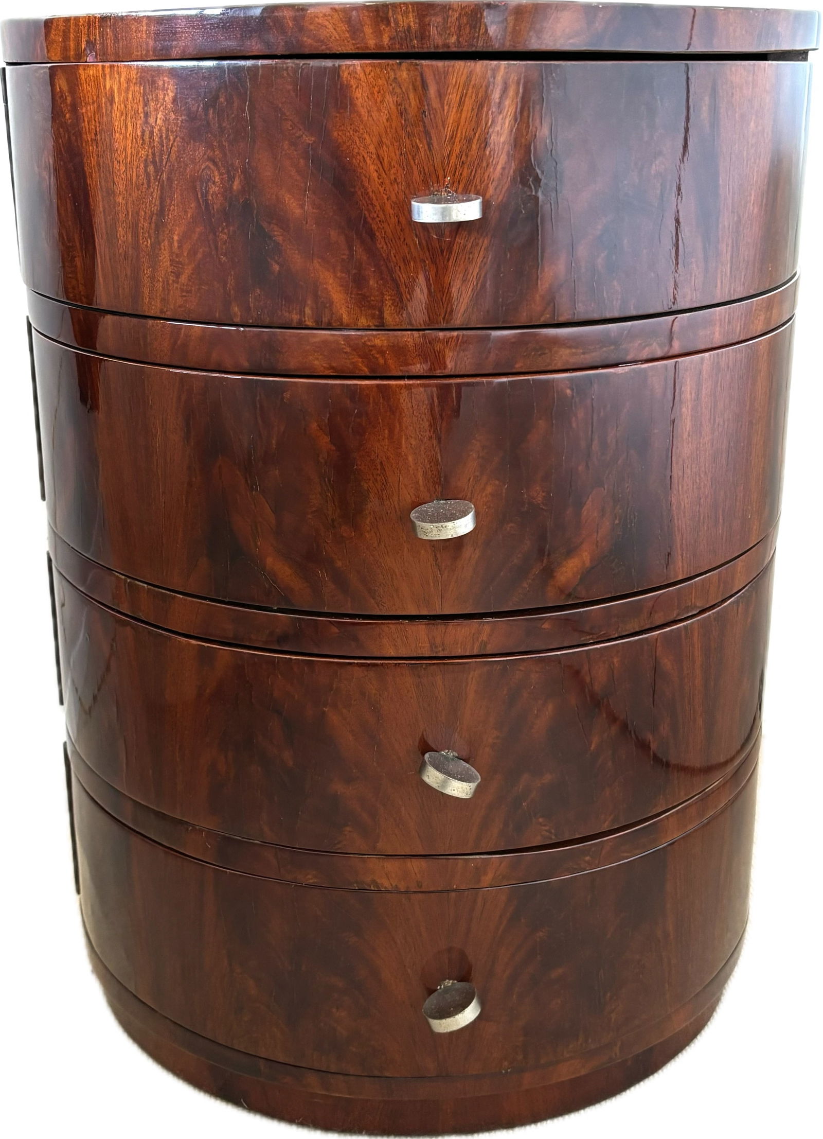 French Deco 1930 Sm Four Drawer Tubular Side Table (1 of 9)