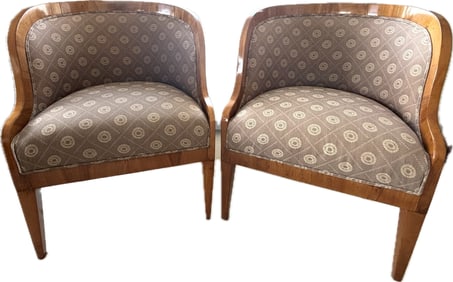 Pr Austrian 1820 Biedemeier Upholstered Chairs