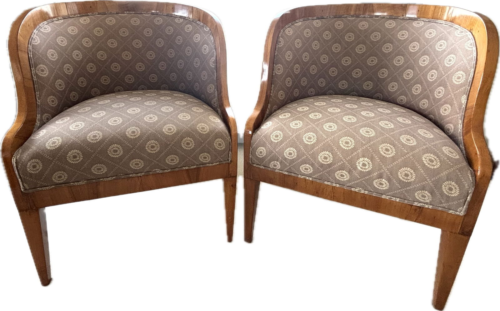 Pr Austrian 1820 Biedemeier Upholstered Chairs (1 of 9)