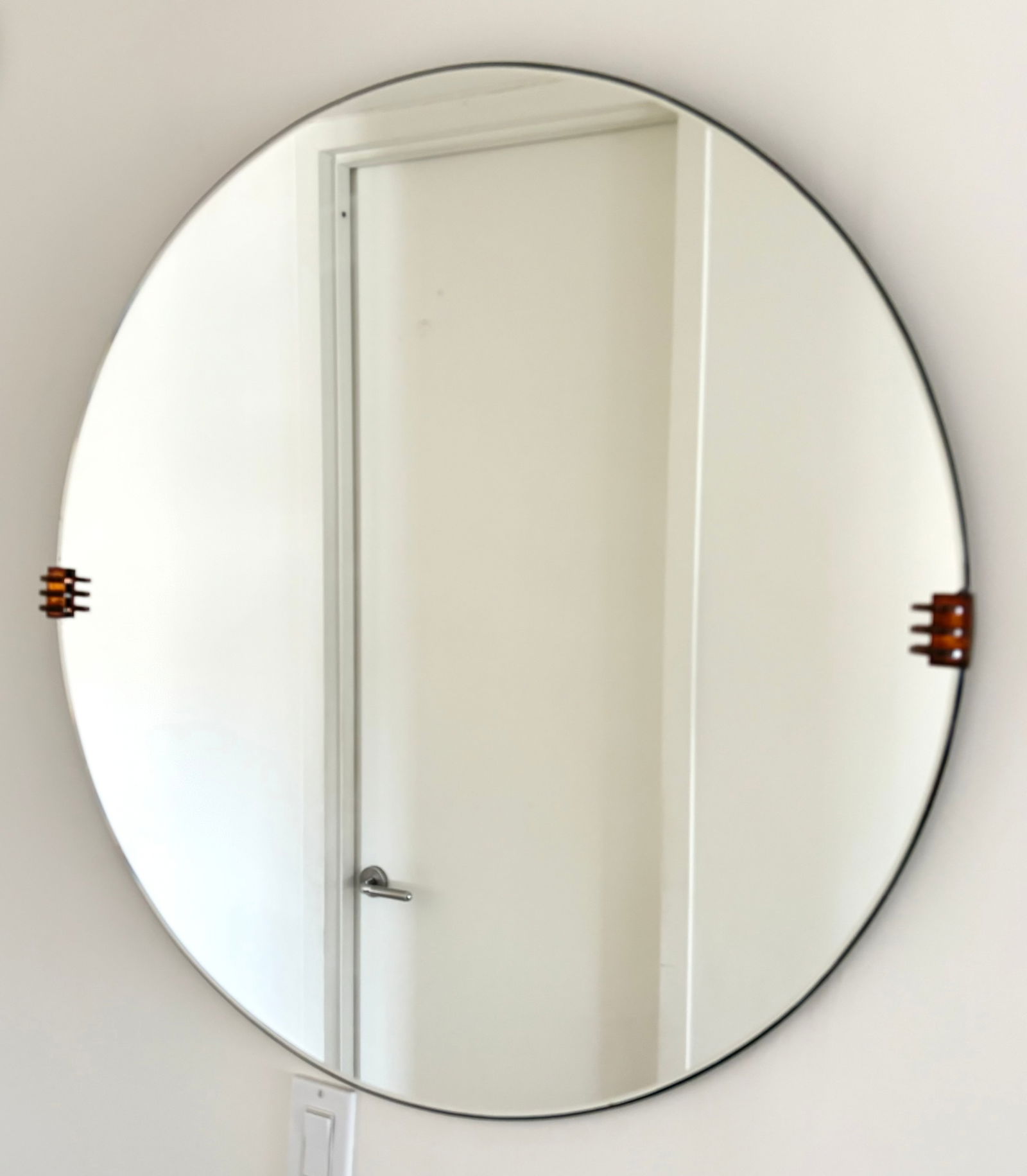 Lg French 1935 Art Deco 35 1/2" Round Mirror (1 of 5)