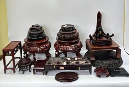 20 Vintage Chinese Carved Hard Wood Stands
