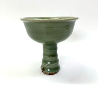 Chinese Longquan Celadon Porcelain Stem Cup