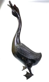 Extra Large Chinese Cast Bronze Goose Sculpture