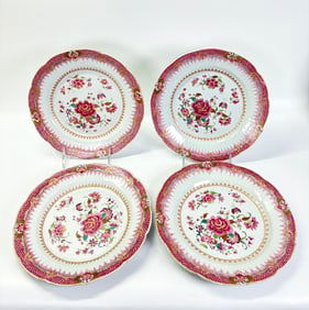 4 Chinese 18th C "Meissen" Export Porcelain Plates