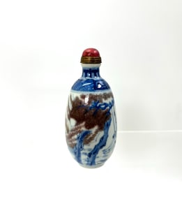Chinese 19th C Erotic Porcelain Snuff Bottle