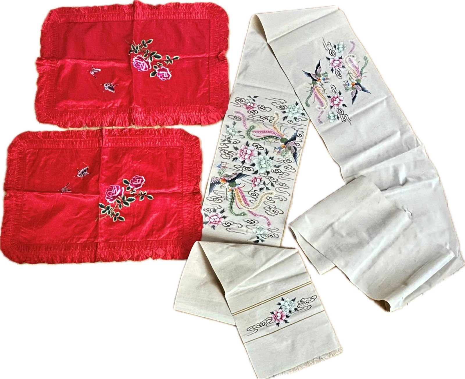 Chinese Silk Kesi Phoenix Embroidery; 2 Pillows (1 of 6)