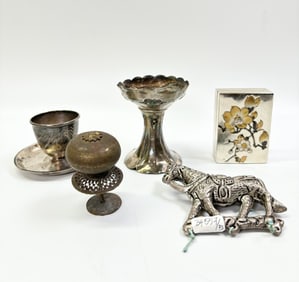 5 Chinese Antique Silver or Metal Decorations