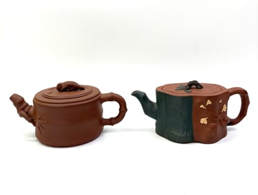 2 Vintage Chinese Yixing Teapots
