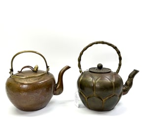 2 Chinese Copper Kettles or Teapots