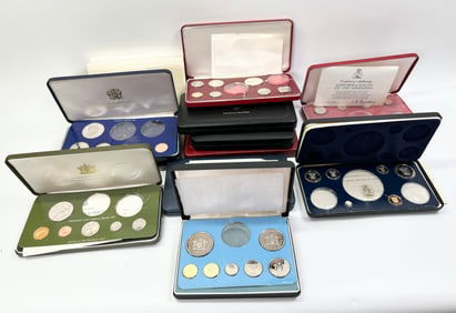 12 Franklin Mint Boxed Coin Sets 1975-76