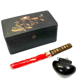 Japanese Dagger, Tobacco Pouch, Tea Caddy