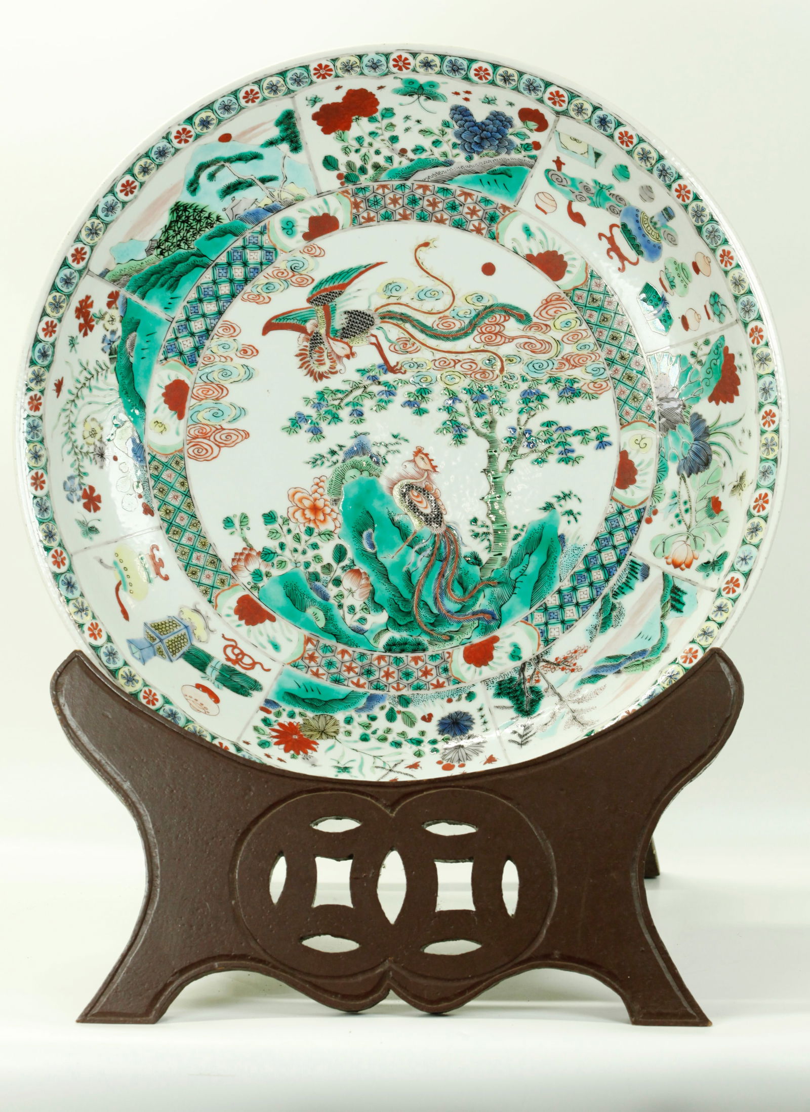 Lg Chinese Kangxi Famille Verte Porcelain Charger (1 of 5)