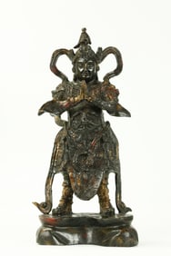 Chinese Ming/Qing Bronze Guardian Figure