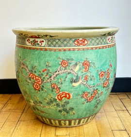 Chinese Famille Verte Enamel Porcelain Fish Bowl