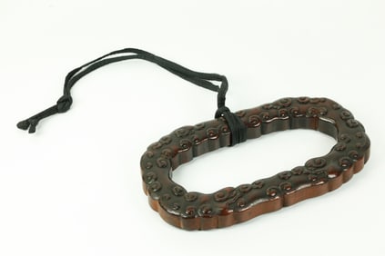 Rare Chinese 18 C Cloud-Dragon Wood Curtain Ring