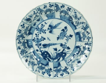 Chinese Kangxi Blue & White Porcelain Plate