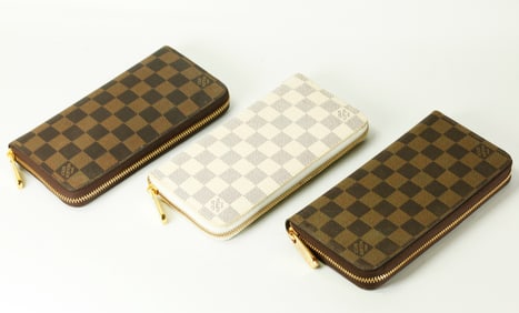 3 Louis Vuitton Checkerboard Zipper Wallets