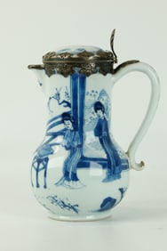 Fine Chinese Kangxi Blue & White Porcelain Pitcher