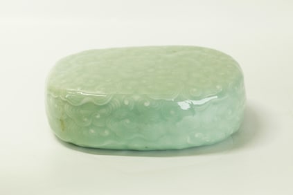 Chinese Celadon Porcelain Lingzhi Cloud Pillow