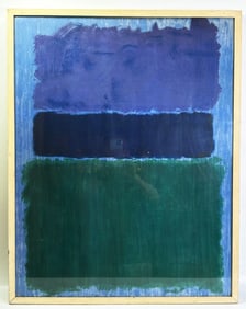 After Mark Rothko; Print in Blues & Green Framed
