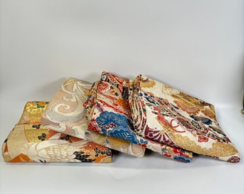 4 Vintage Japanese Obi Sash / Table Runners