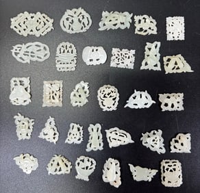 30 Chinese Qing Dynasty White Jade Plaques