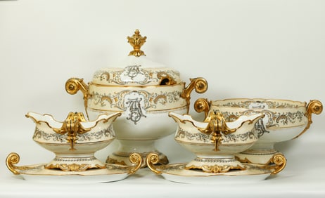 4 Jean Pouyat Limoges 1880 Centerpiece Porcelains
