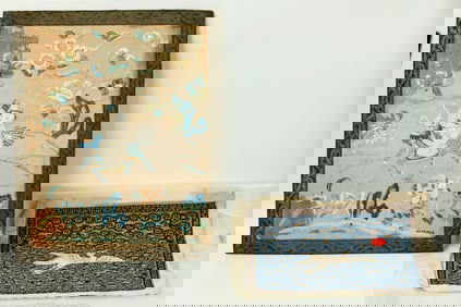 Chinese 19C Kesi Court Rank Badge & Embroidery