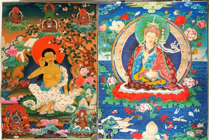 Two Tibetan Buddhist Print Thangka