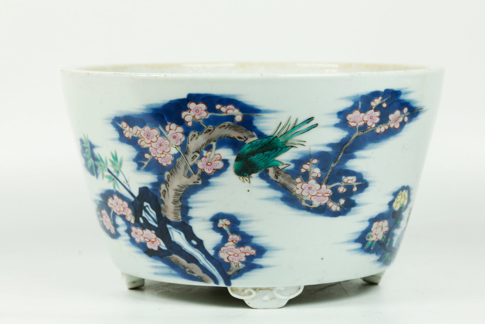 Chinese Blue & White Enameled Porcelain Planter (1 of 5)