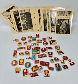 Chinese Approximately 48 Badges 22 Cixi Postcards