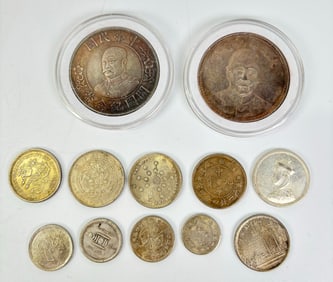 12 Chinese Silver Coins; See Images