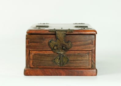 Chinese Qing Huanghuali Travelling Makeup Box