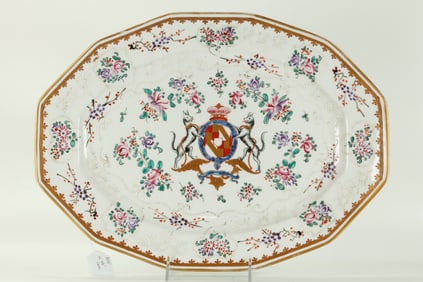 Samson French Enameled Porcelain Armorial Platter