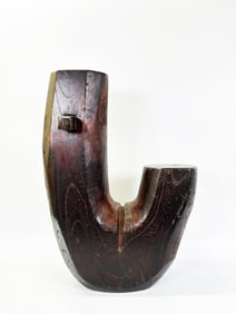 Lg Japanese 19th C Jizaikake Wood Kettle Hook