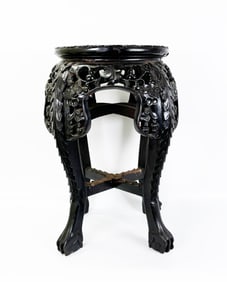 Chinese Hard Wood Marble Inlaid Small Table