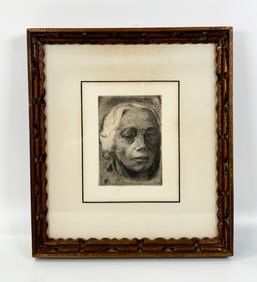 Kathe Kollwitz Etching Self Portrait 1912, Stamped
