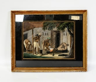 British India 1830 Watercolor Traveling Ironsmith