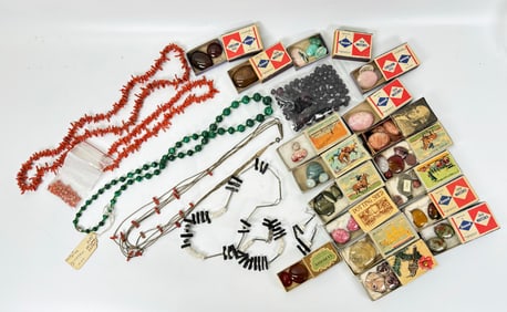 Group Agate Jasper Cabochons; 4 Necklaces