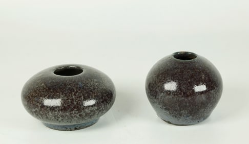 2 Chinese 19th C Junyao Type Porcelain Water Pots